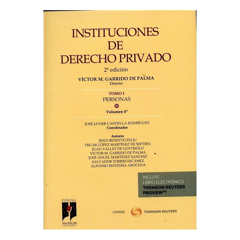 Instituciones de Derecho Privado. Tomo I. Personas. Volumen 4º